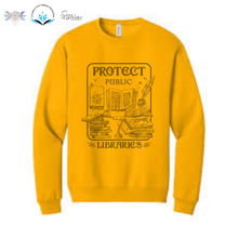 Load image into Gallery viewer, CFL Foundation Protect Public Libraries Adult Sweatshirt Black Tiger Gold