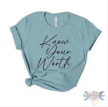 Load image into Gallery viewer, Know Your Worth Short Sleeve Tee