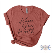 Load image into Gallery viewer, Know Your Worth Short Sleeve Tee