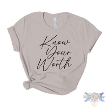 Load image into Gallery viewer, Know Your Worth Short Sleeve Tee