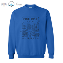 Load image into Gallery viewer, CFL Foundation Protect Public Libraries Adult Sweatshirt Blue
