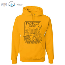 Load image into Gallery viewer, CFL Foundation Protect Public Libraries Adult Sweatshirt Black Tiger Gold
