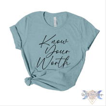Load image into Gallery viewer, Know Your Worth Short Sleeve Tee
